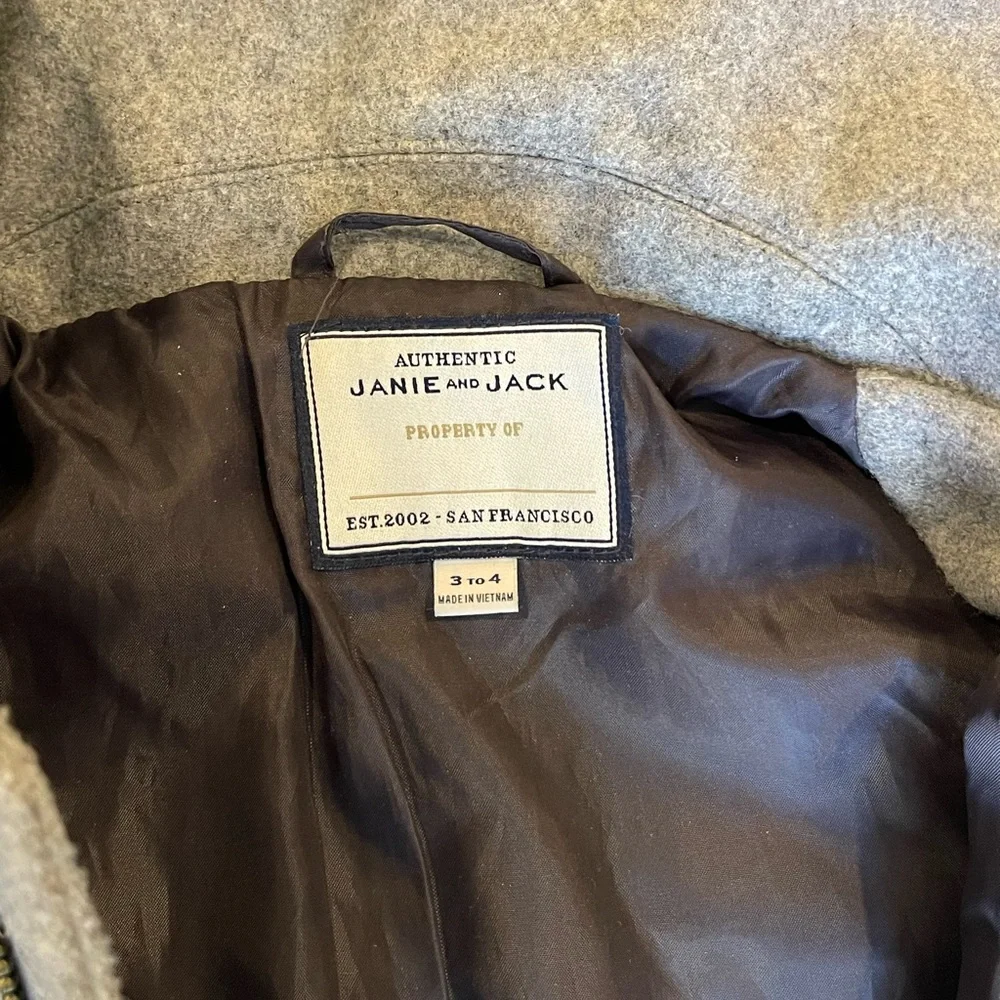 Janie and Jack Wool Toggle Coat- Size 3/4 - Picture 10 of 12